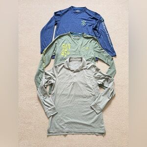 3 for 25 Set of Three Long Sleeve Shirts in Blue, Green, and light blue